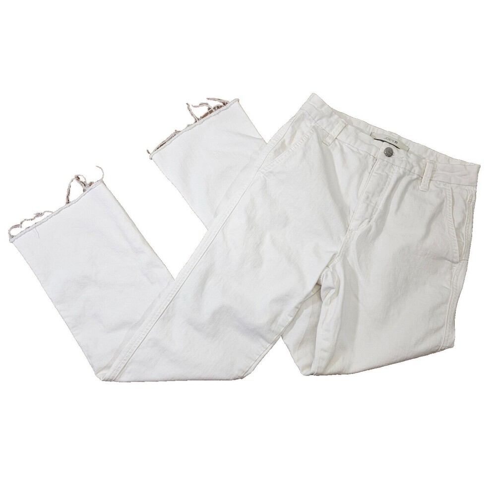 Joe's Jeans Women's 25 White Denim Raw Hem Bootcut Pants Slacks Trousers EUC